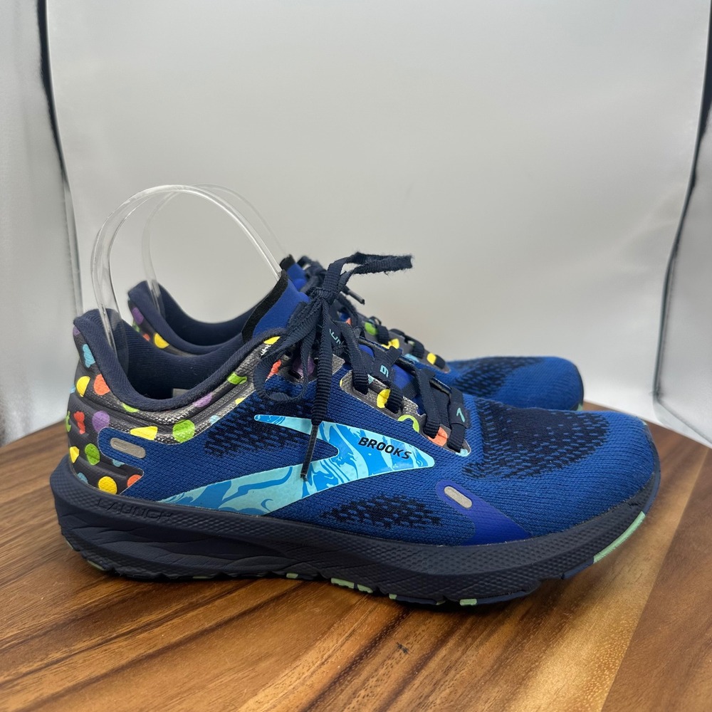 Brooks Launch 9 Womens Running Shoes Bowl O Cereal Blue Multi Color Sneakers 7B